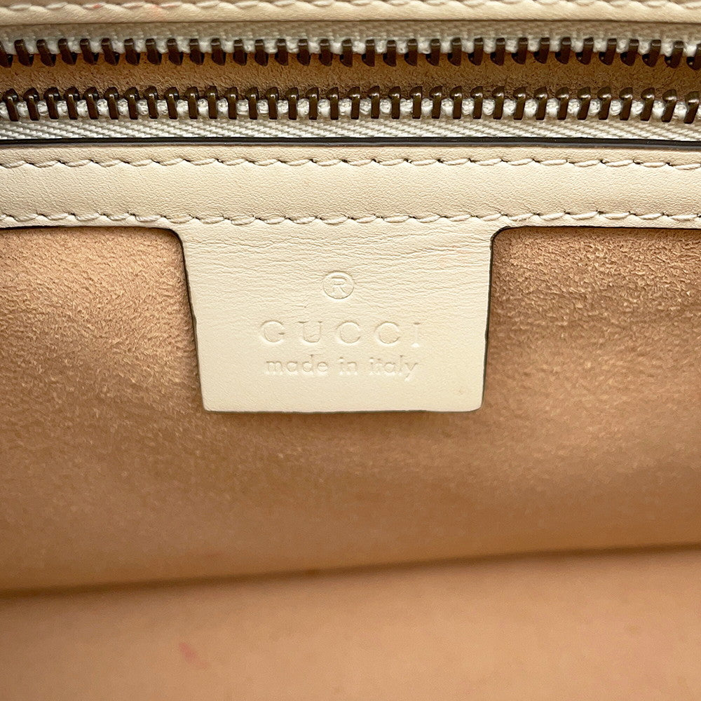 GUCCI Queen Margaret 2-Way Handbag Ivory476541 Leather