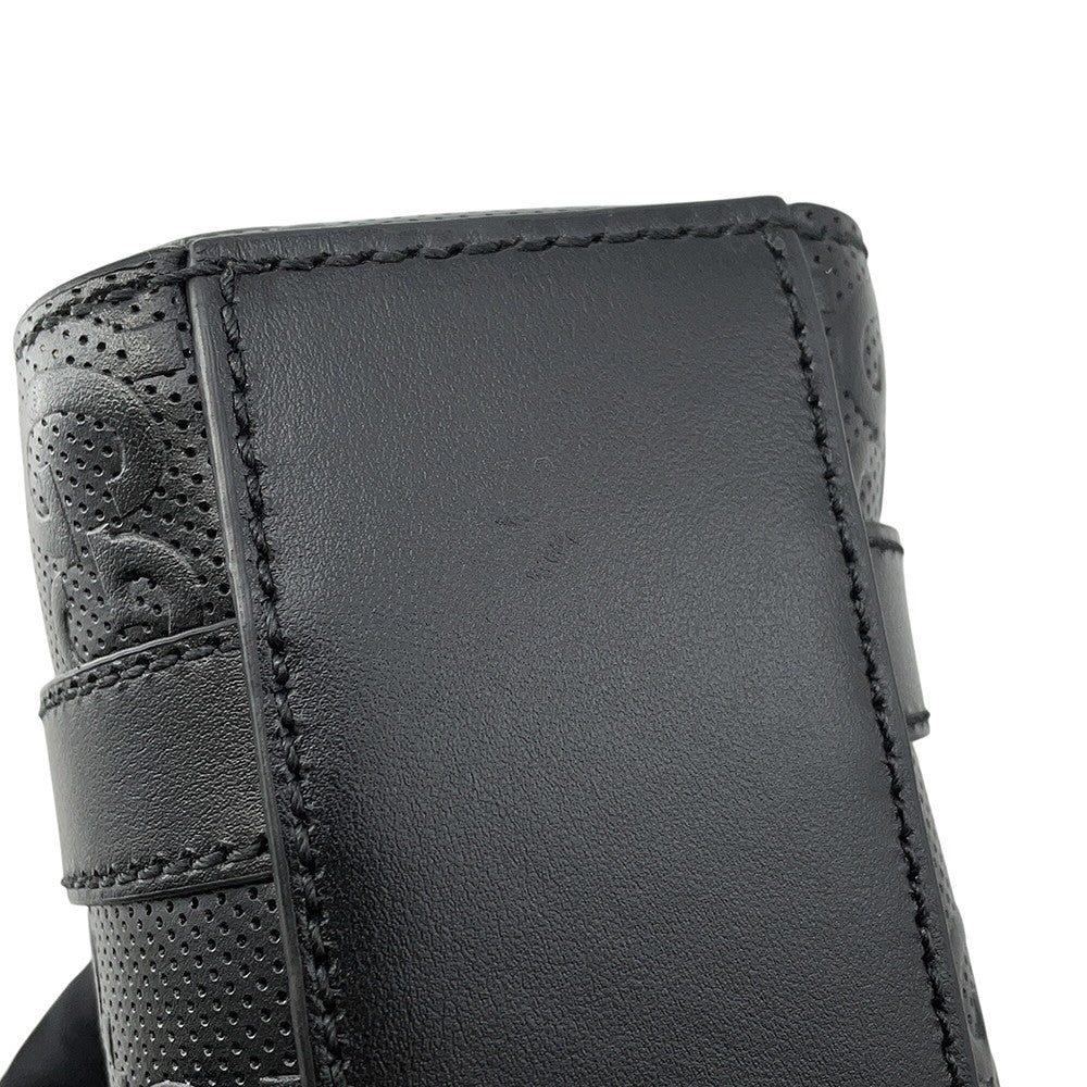 GUCCI GG Embossed 2-Way Handbag Black696010 Leather