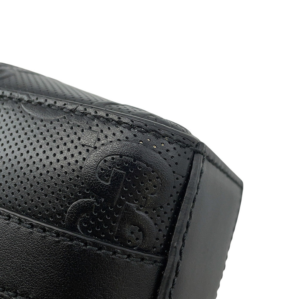 GUCCI GG Embossed 2-Way Handbag Black696010 Leather
