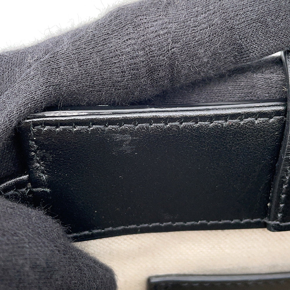 GUCCI GG Embossed 2-Way Handbag Black696010 Leather