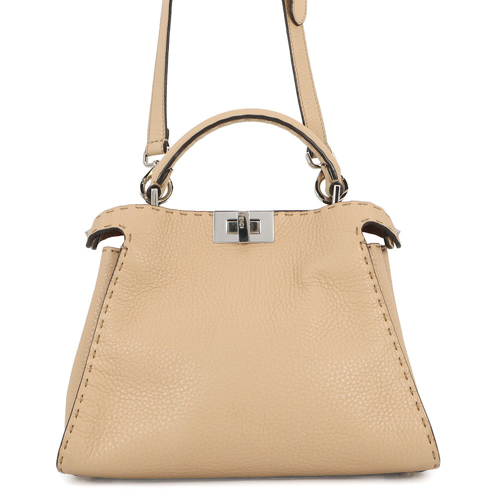 FENDI Peekaboo Selleria Essentially Beige8BN302 AZTV Leather Size Mini
