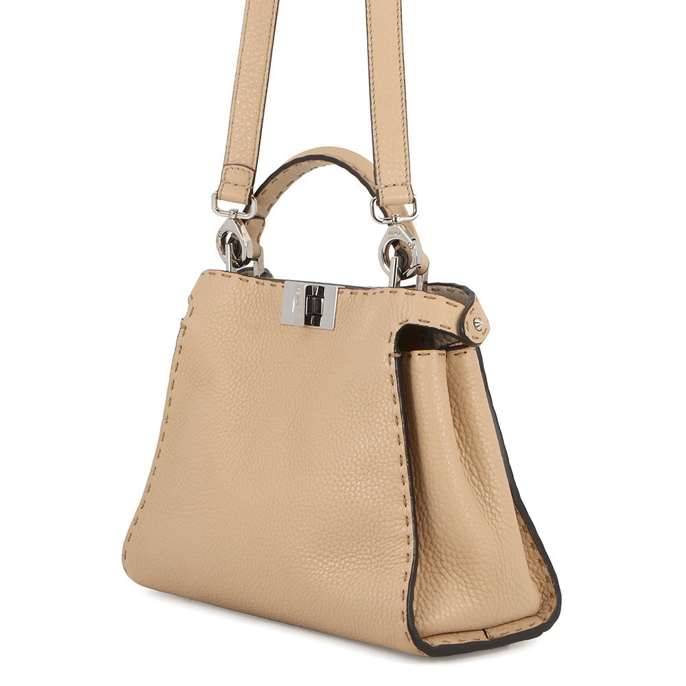 FENDI Peekaboo Selleria Essentially Beige8BN302 AZTV Leather Size Mini