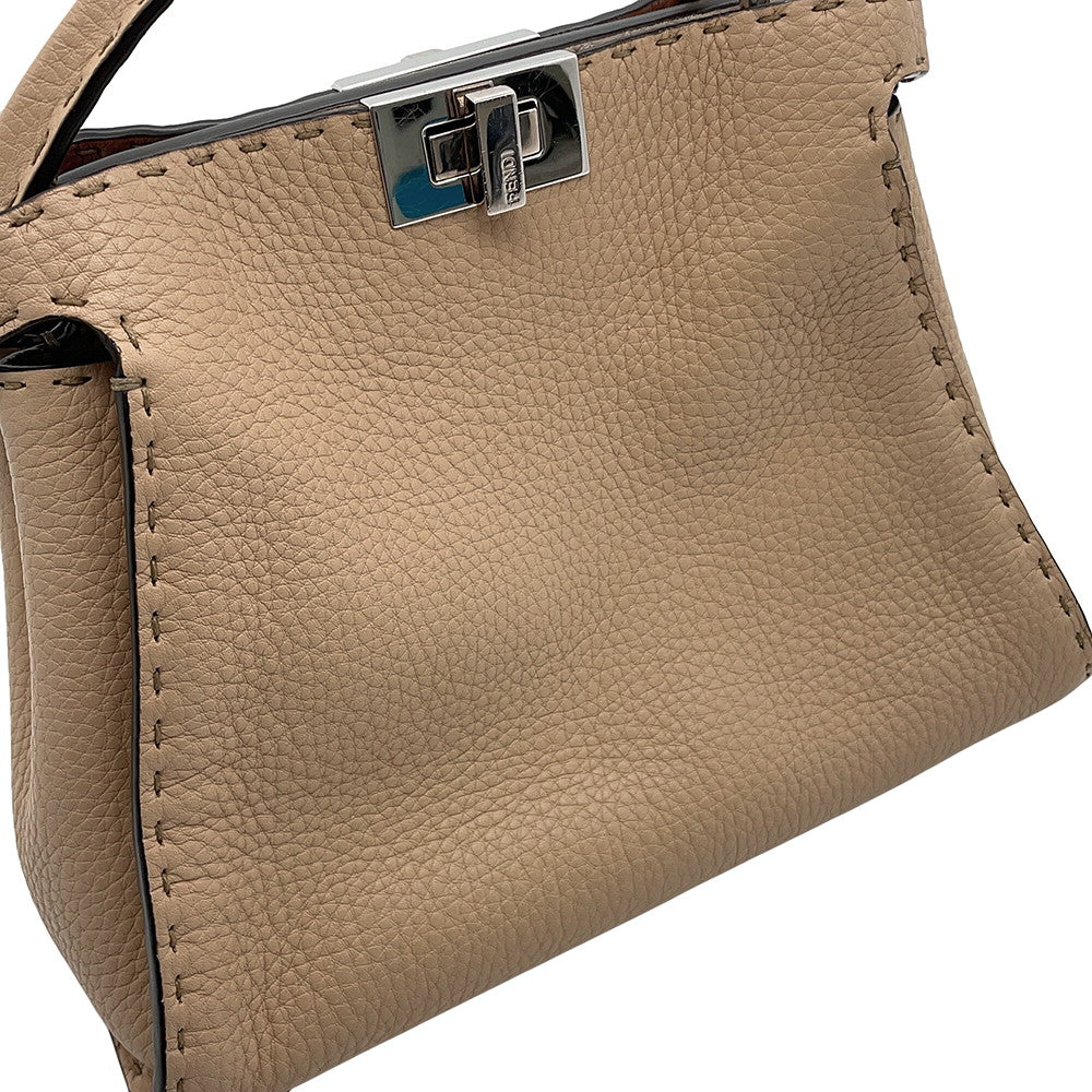 FENDI Peekaboo Selleria Essentially Beige8BN302 AZTV Leather Size Mini