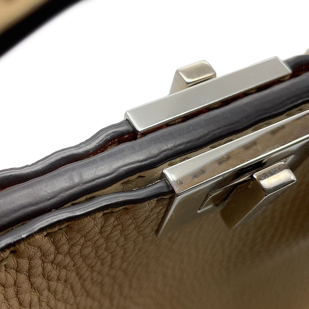 FENDI Peekaboo Selleria Essentially Beige8BN302 AZTV Leather Size Mini