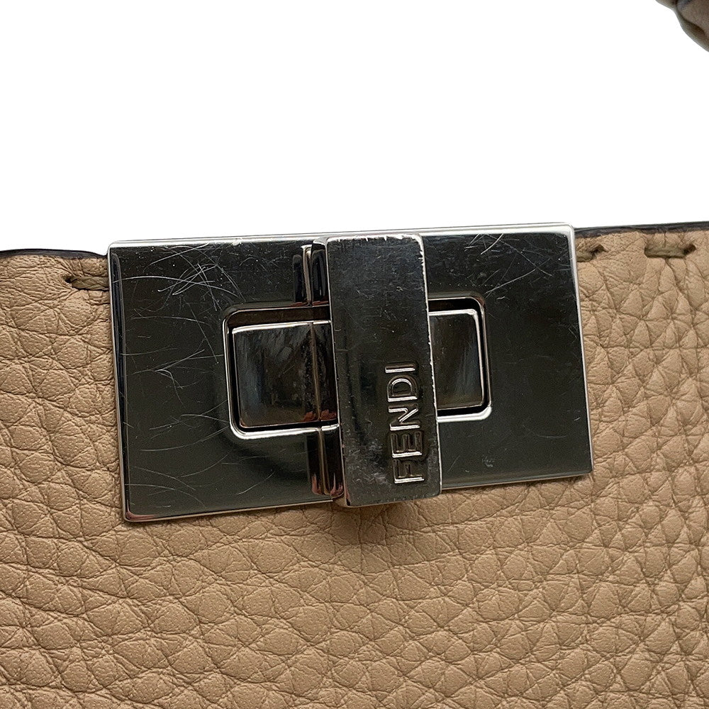 FENDI Peekaboo Selleria Essentially Beige8BN302 AZTV Leather Size Mini