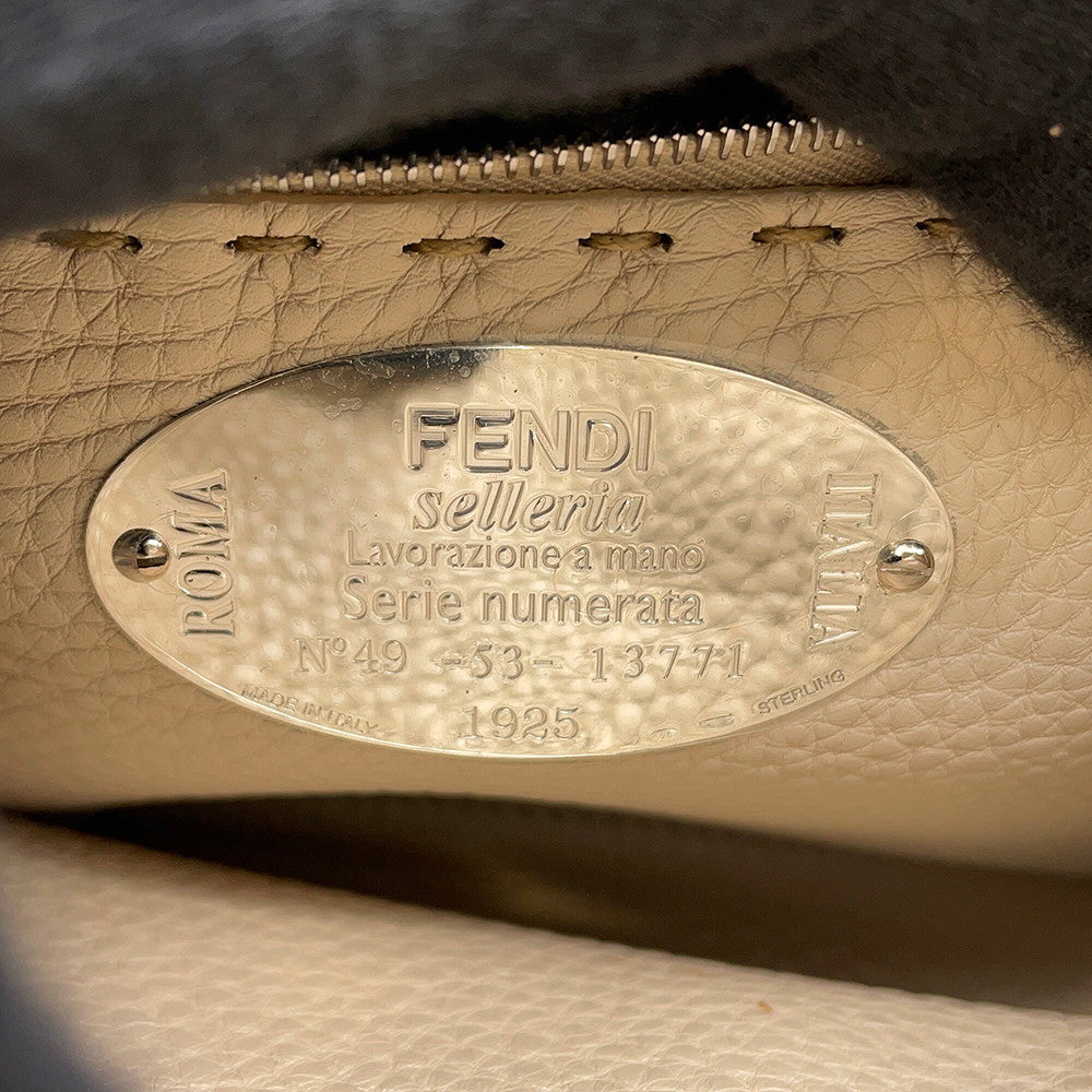 FENDI Peekaboo Selleria Essentially Beige8BN302 AZTV Leather Size Mini