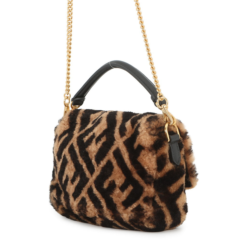 FENDI Zucca mamma bucket Brown/Black8BS017 A8HP Mouton Leather