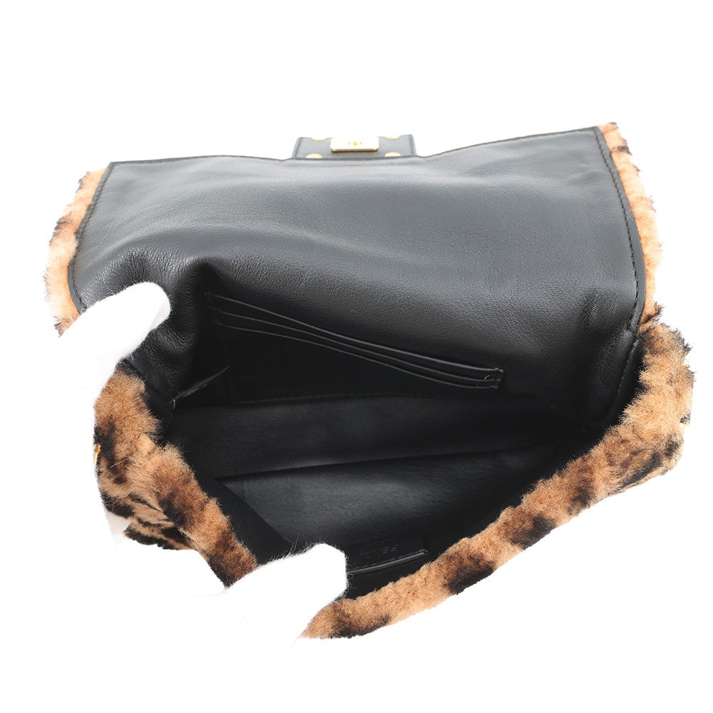 FENDI Zucca mamma bucket Brown/Black8BS017 A8HP Mouton Leather