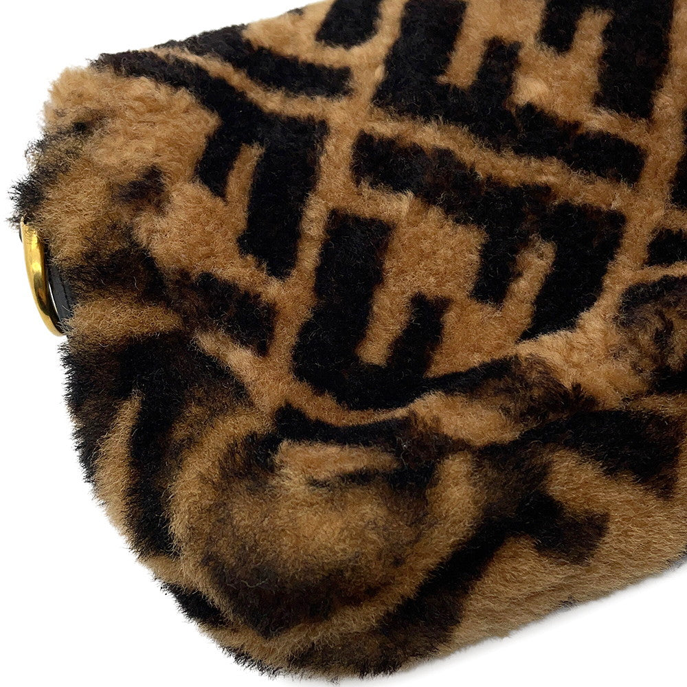 FENDI Zucca mamma bucket Brown/Black8BS017 A8HP Mouton Leather