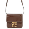 FENDI Calligraphy Shoulder Bag Brown8BT317 A5AU Patent Leather
