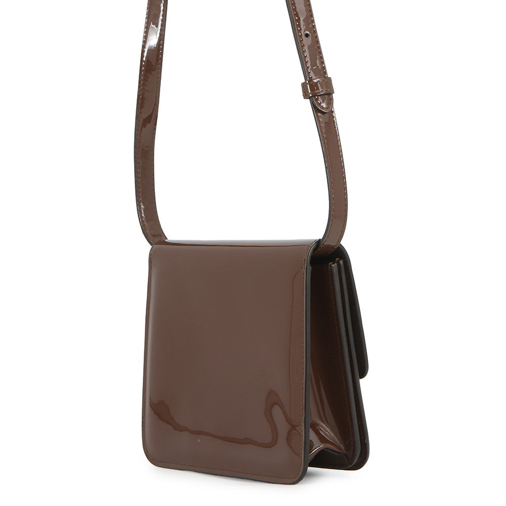 FENDI Calligraphy Shoulder Bag Brown8BT317 A5AU Patent Leather