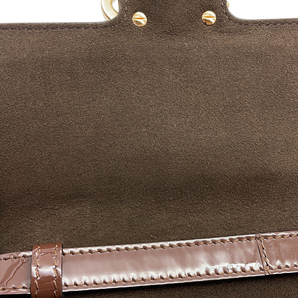 FENDI Calligraphy Shoulder Bag Brown8BT317 A5AU Patent Leather