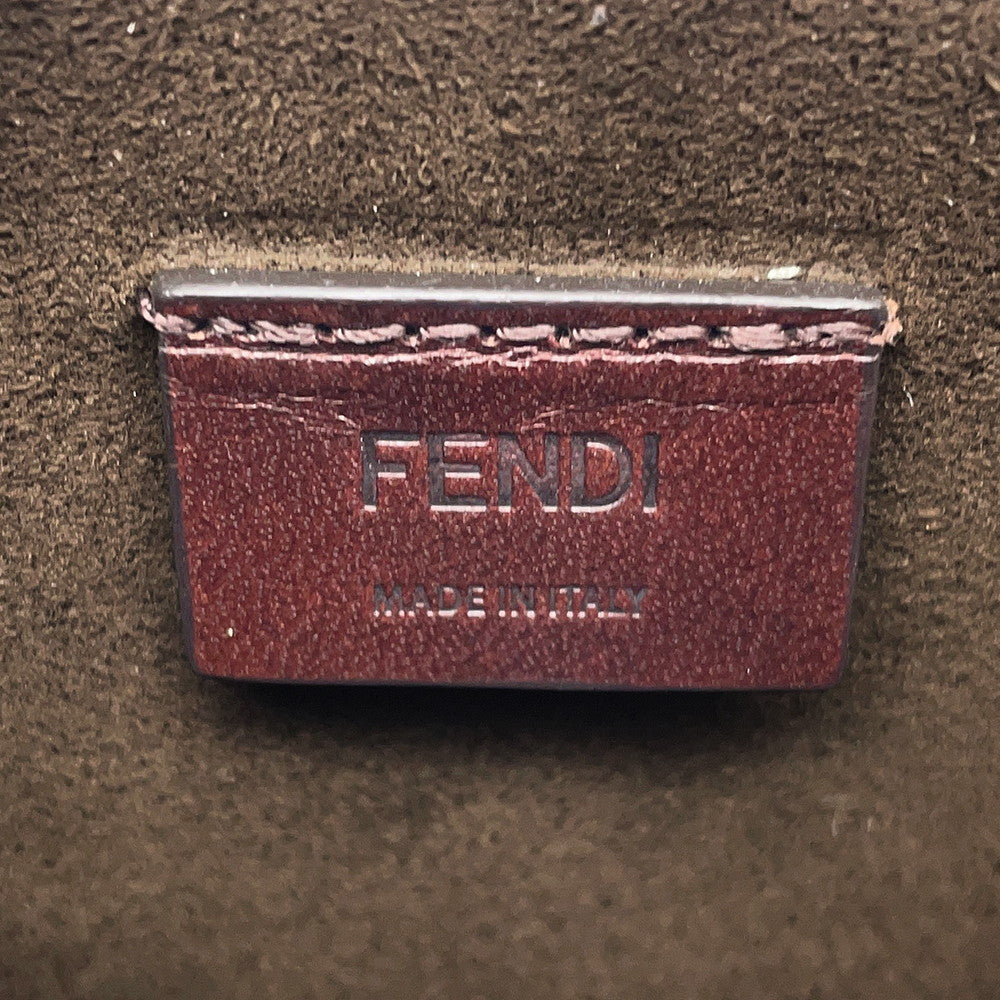FENDI Calligraphy Shoulder Bag Brown8BT317 A5AU Patent Leather