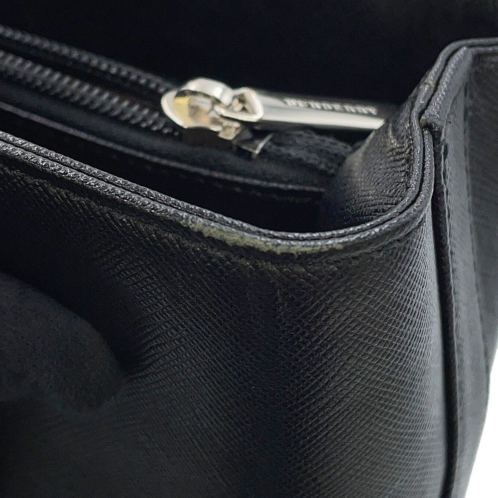 BURBERRY Nova Check Tote Bag Black Leather