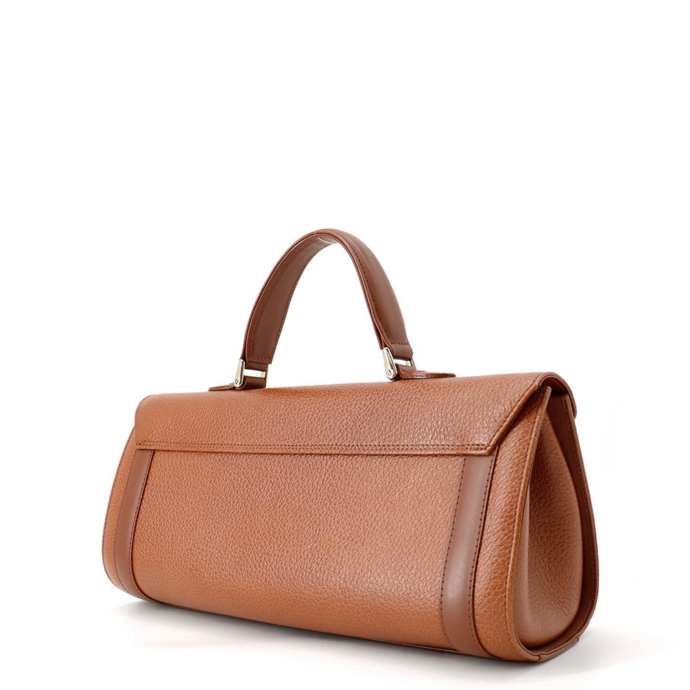 BURBERRY Shadow Horse Nova Check Handbag Brown Leather