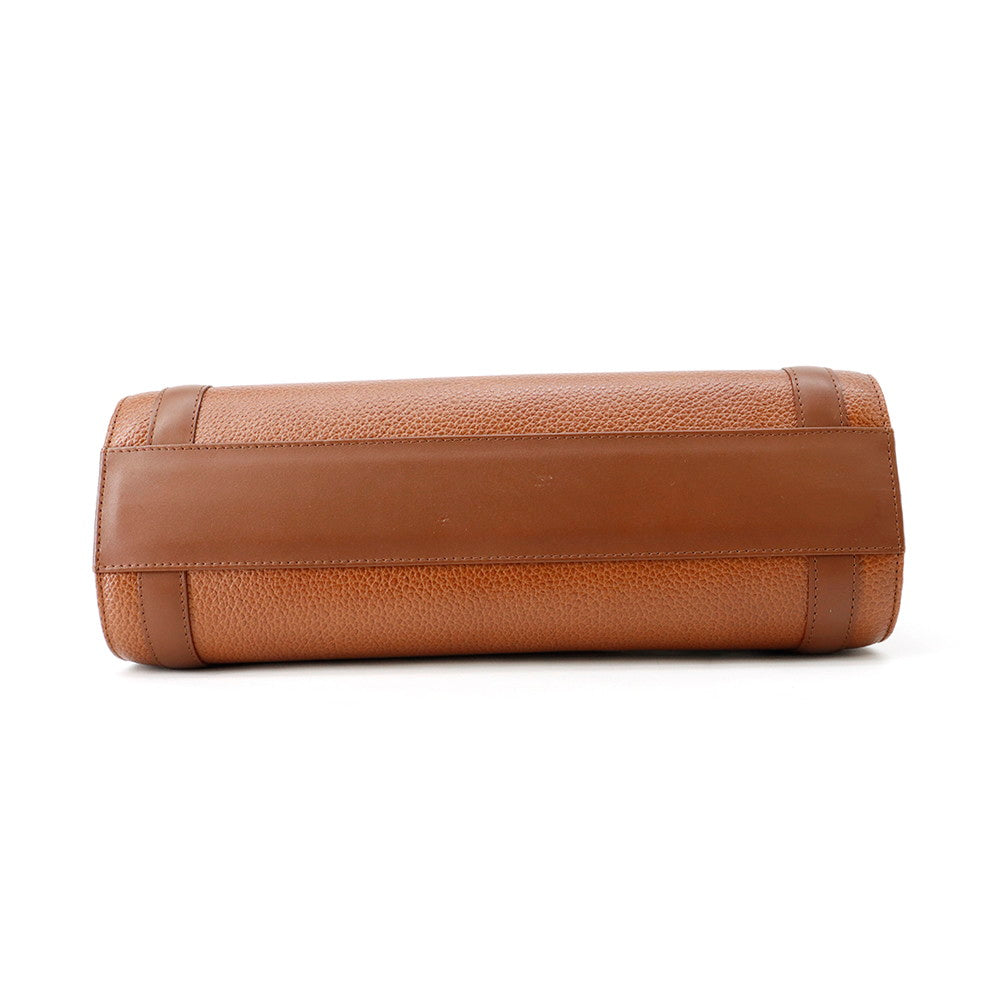BURBERRY Shadow Horse Nova Check Handbag Brown Leather