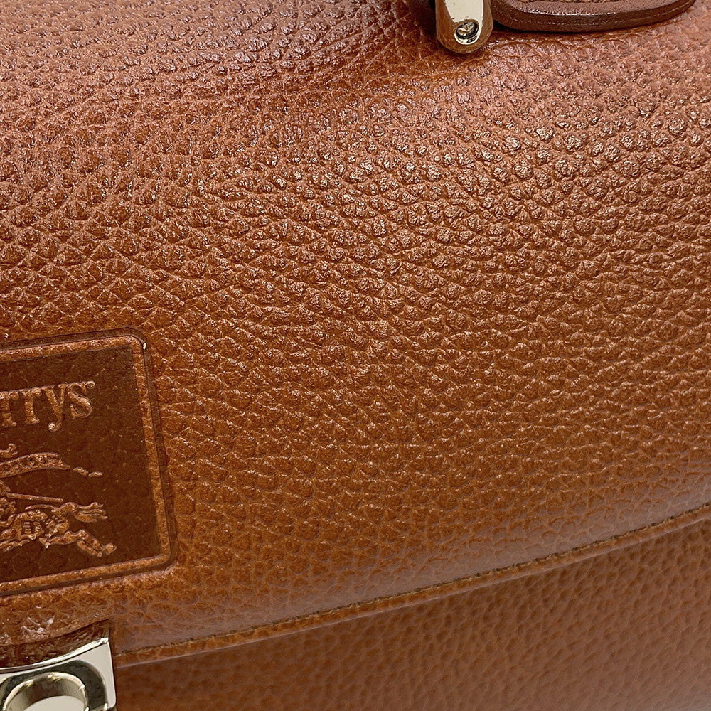 BURBERRY Shadow Horse Nova Check Handbag Brown Leather