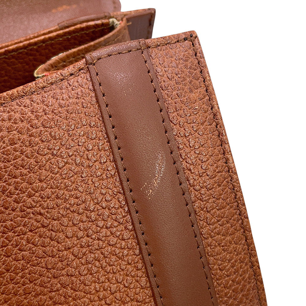 BURBERRY Shadow Horse Nova Check Handbag Brown Leather