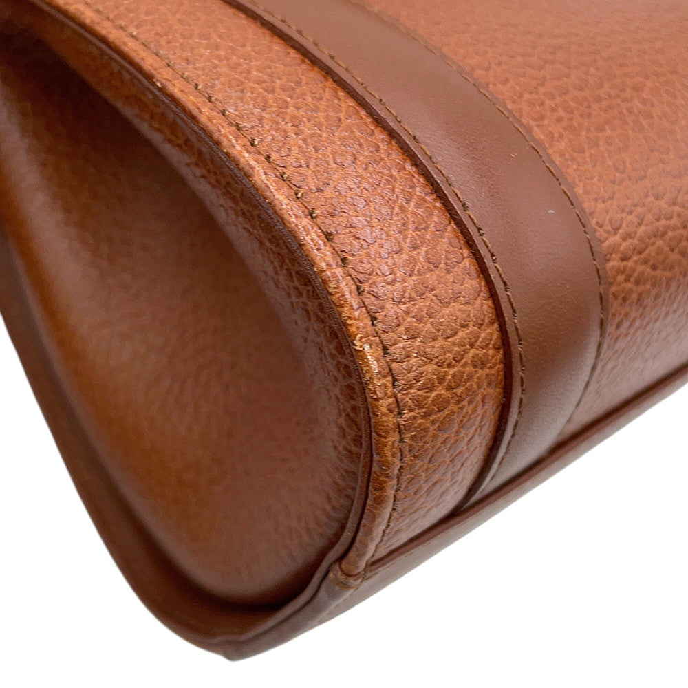 BURBERRY Shadow Horse Nova Check Handbag Brown Leather