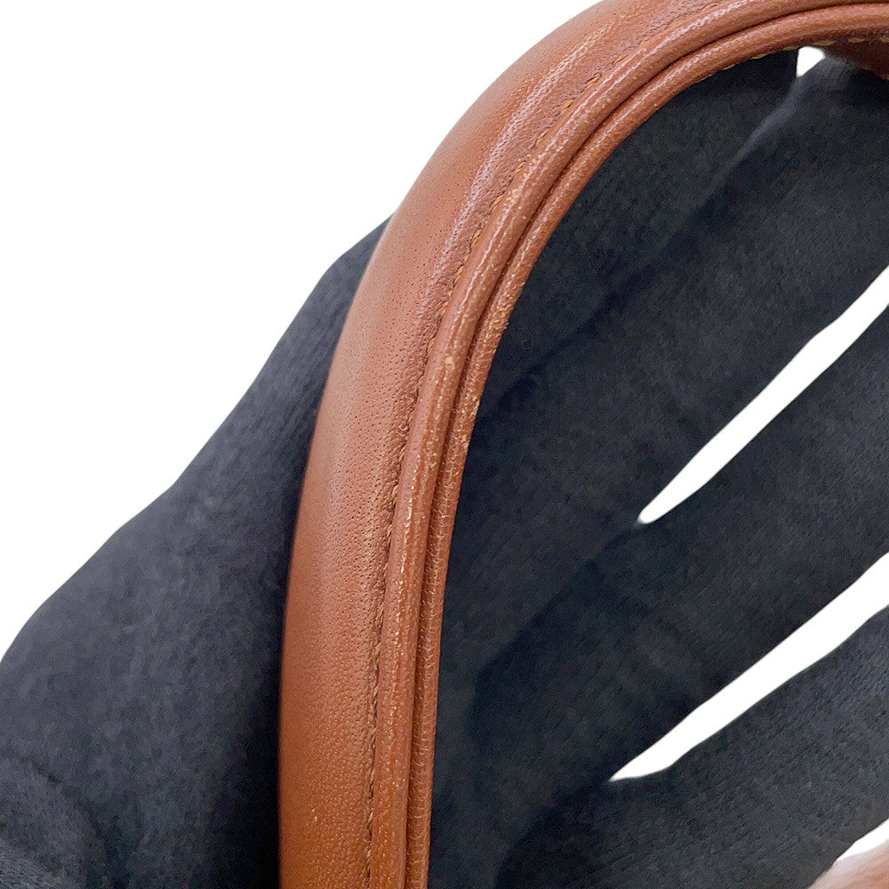 BURBERRY Shadow Horse Nova Check Handbag Brown Leather