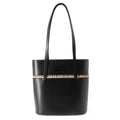 BURBERRY Nova Check Shoulder Bag Black Leather Canvas