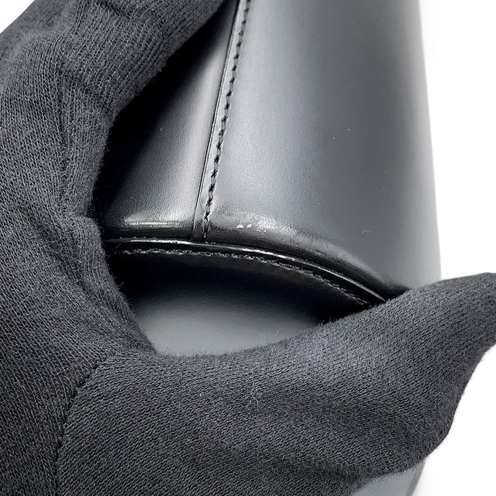 BURBERRY Nova Check Shoulder Bag Black Leather Canvas