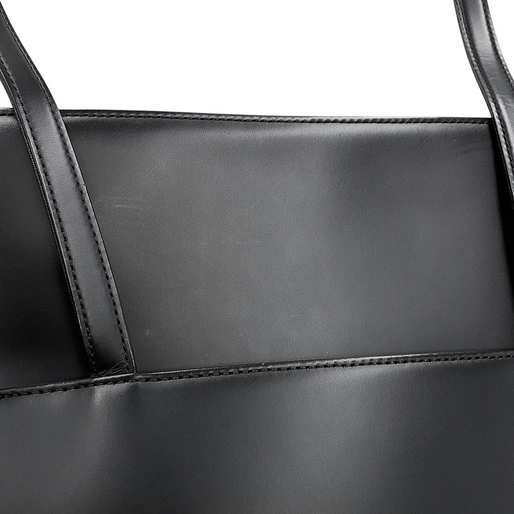 BURBERRY Nova Check Shoulder Bag Black Leather Canvas