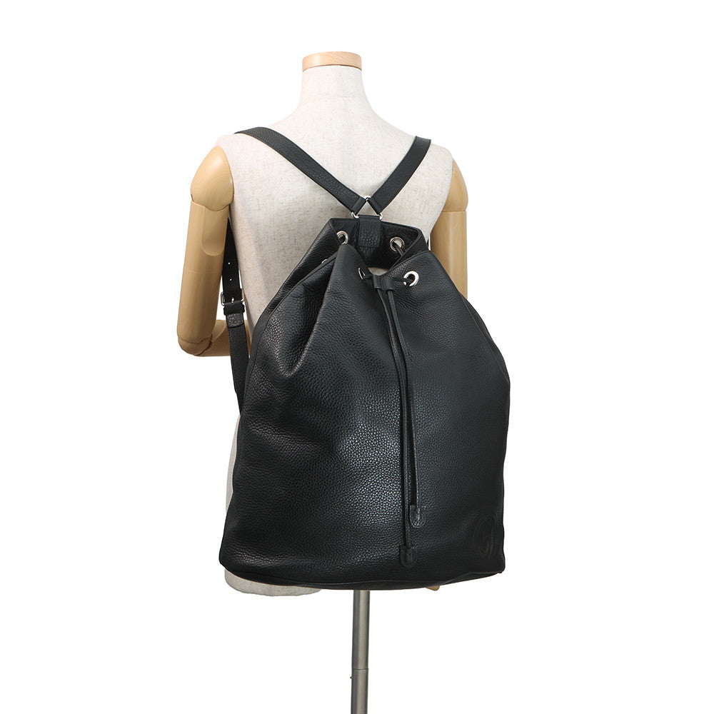 GUCCI Soho Drawstring BagBackpack Black368587 493075 Leather