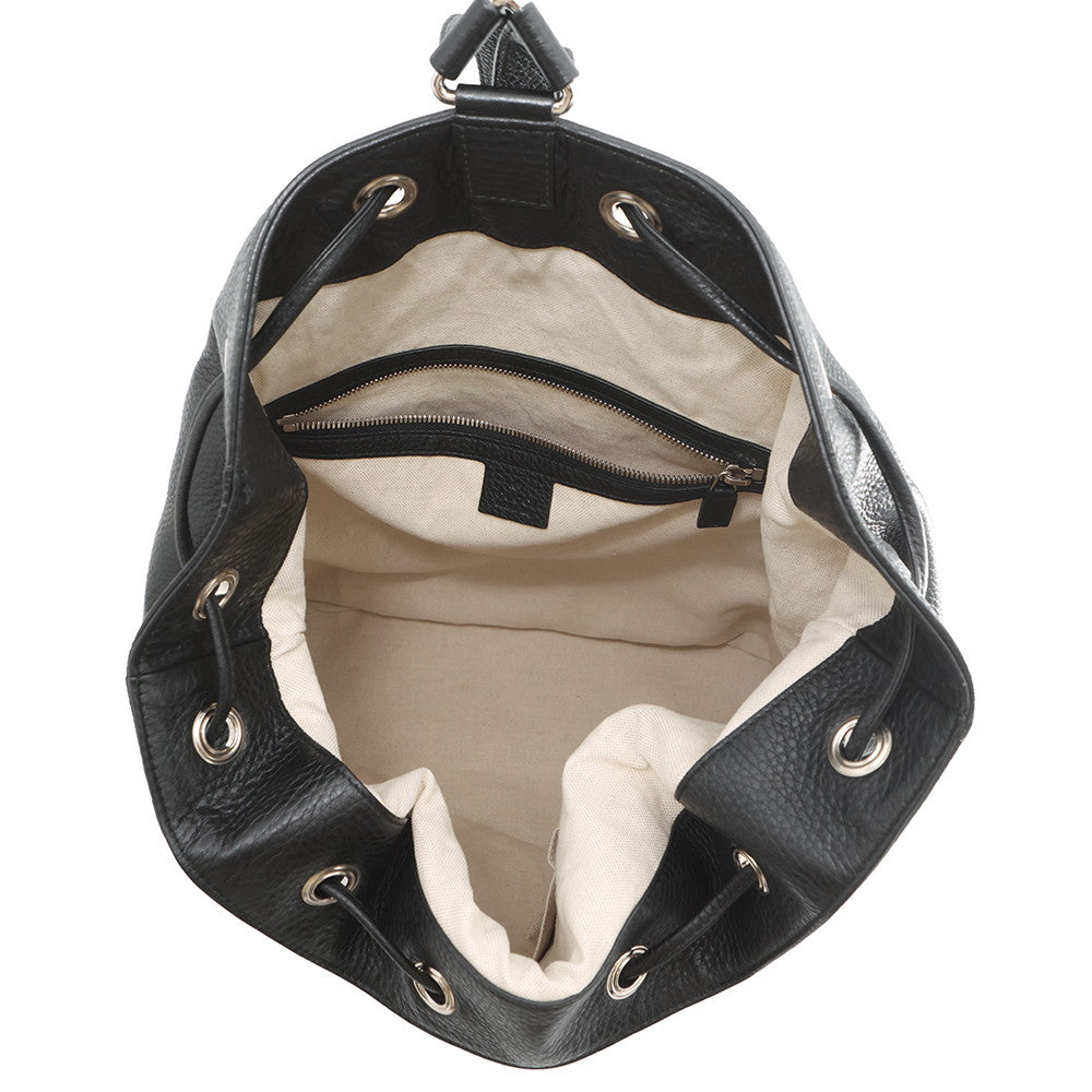 GUCCI Soho Drawstring BagBackpack Black368587 493075 Leather