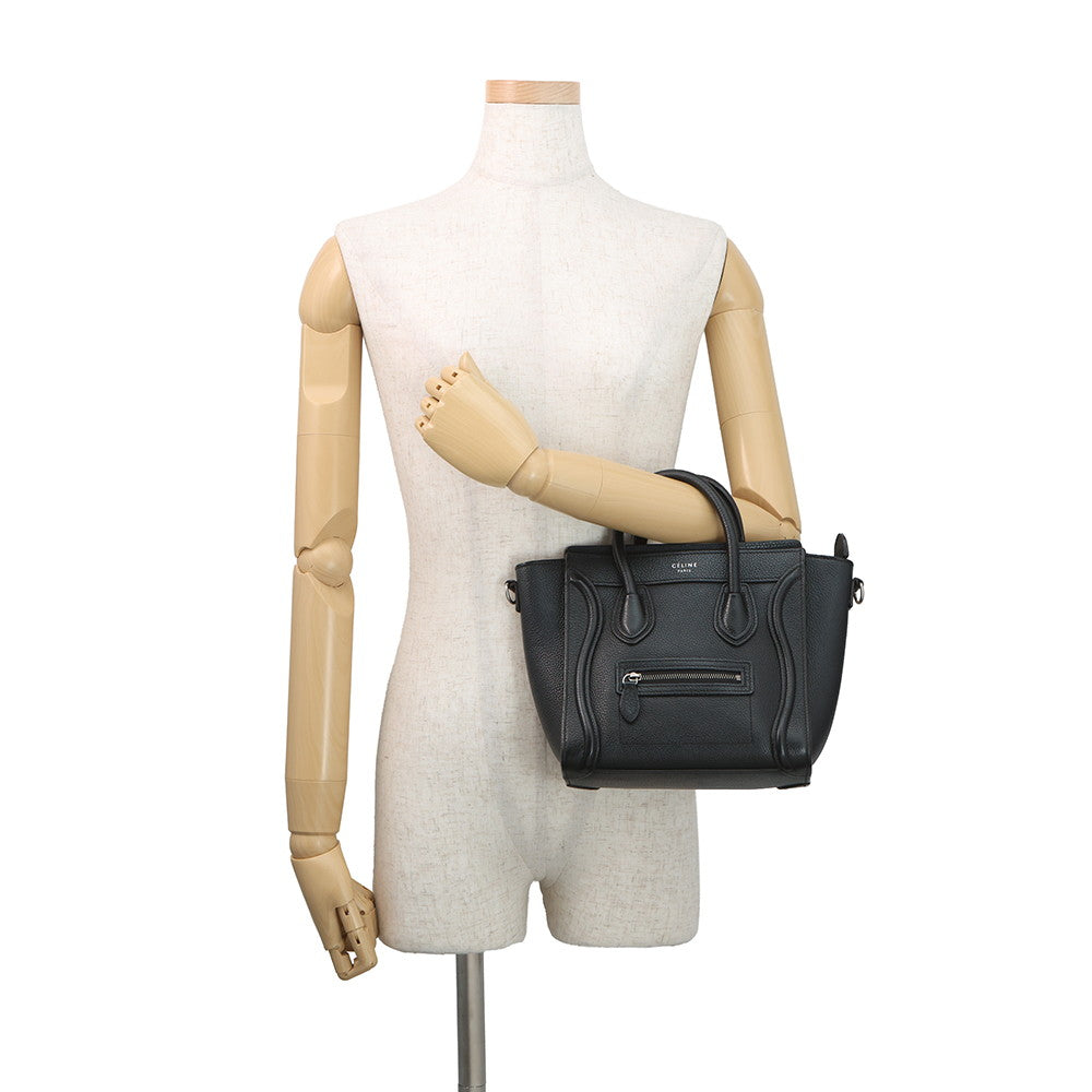 CELINE Luggage Black168243 Leather Size Nano