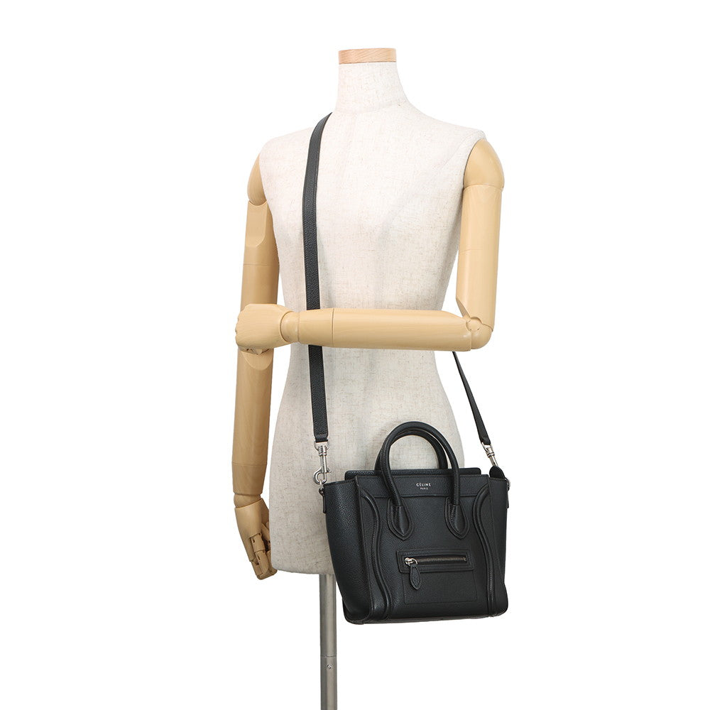 CELINE Luggage Black168243 Leather Size Nano