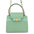 Ferragamo Vala ribbon 2wayChainShoulder Bag Light Green21I282 Leather