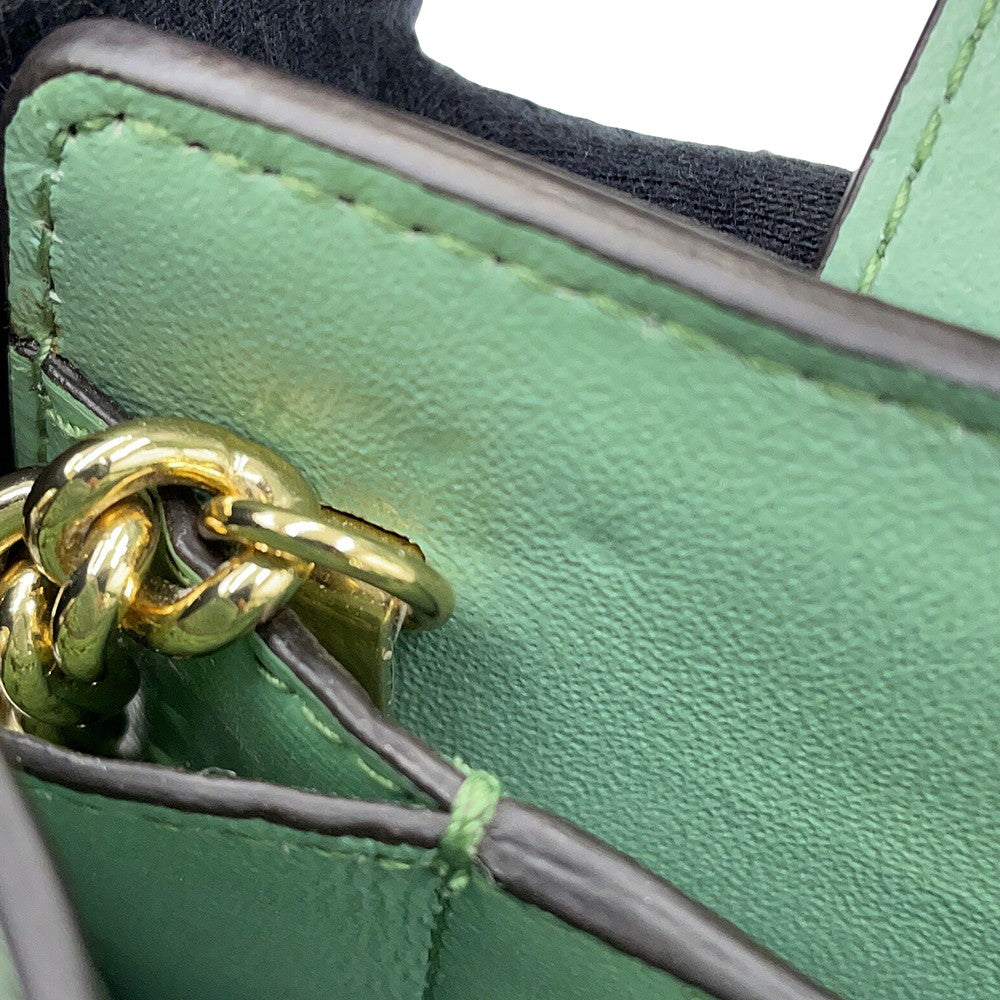 Ferragamo Vala ribbon 2wayChainShoulder Bag Light Green21I282 Leather