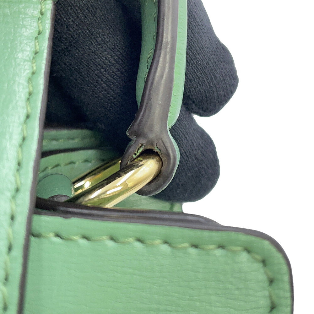 Ferragamo Vala ribbon 2wayChainShoulder Bag Light Green21I282 Leather