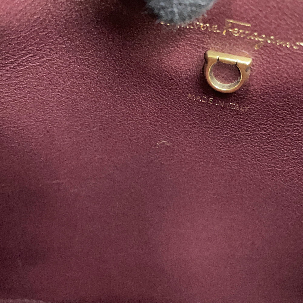 Ferragamo Gancini Shoulder Bag Wine21I013 724605 Leather