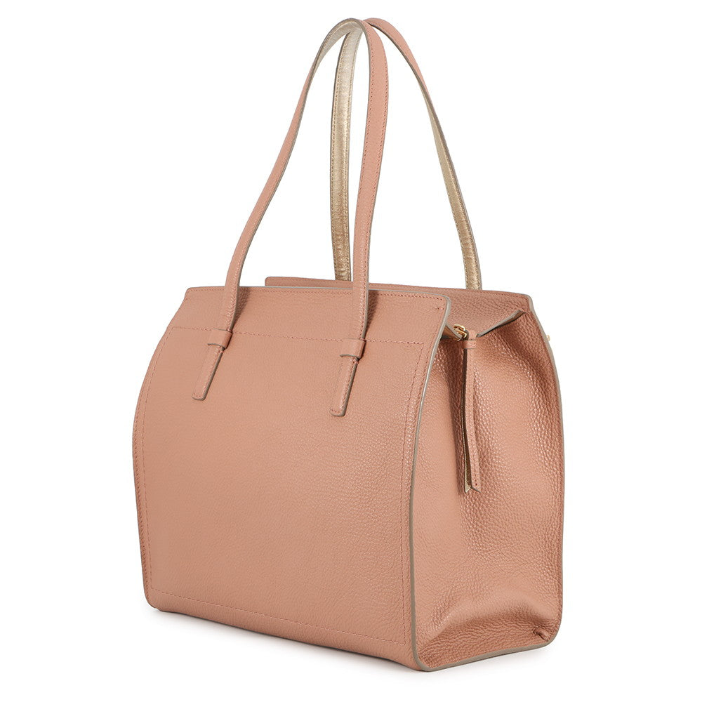 Ferragamo Amy Gancini Tote Bag Pink/Gold21F216 Leather
