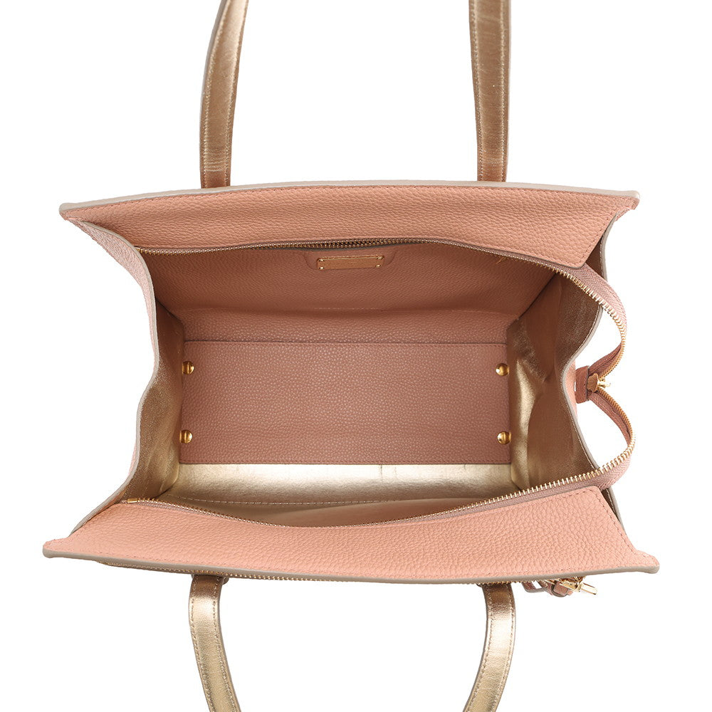 Ferragamo Amy Gancini Tote Bag Pink/Gold21F216 Leather