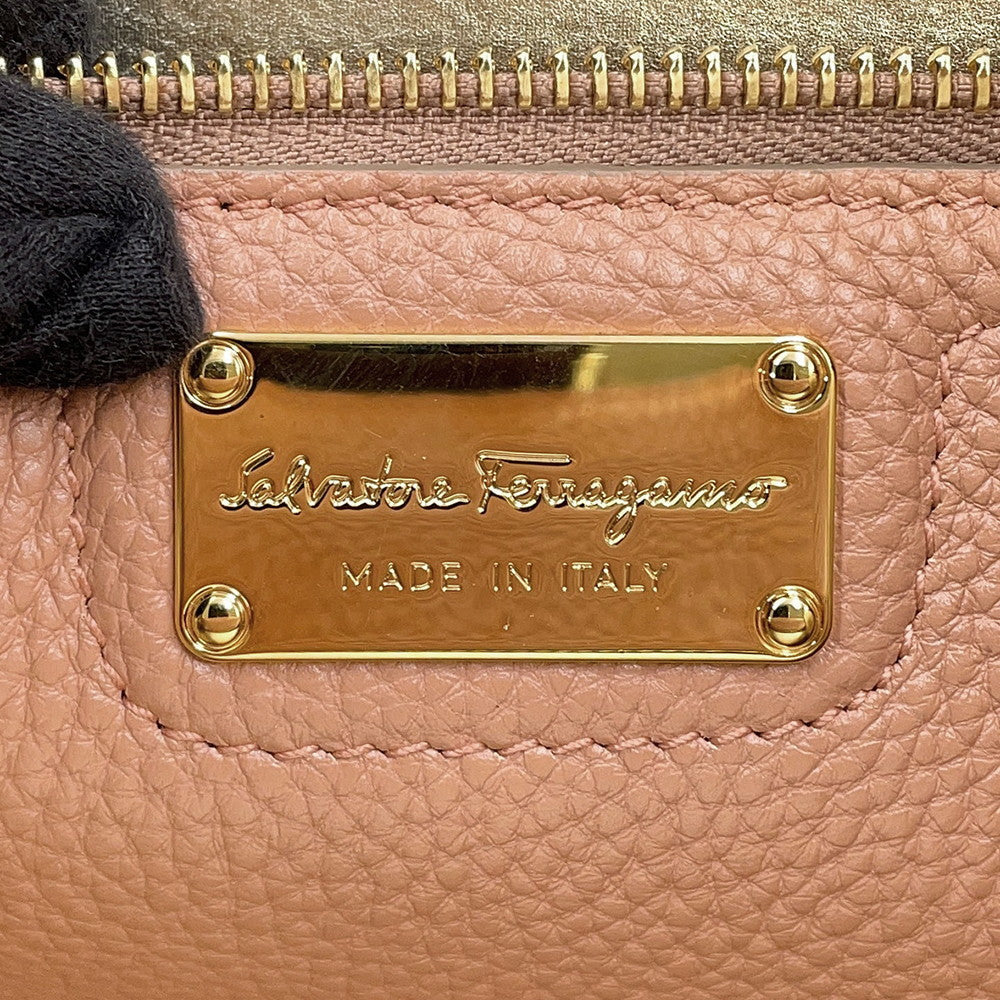 Ferragamo Amy Gancini Tote Bag Pink/Gold21F216 Leather