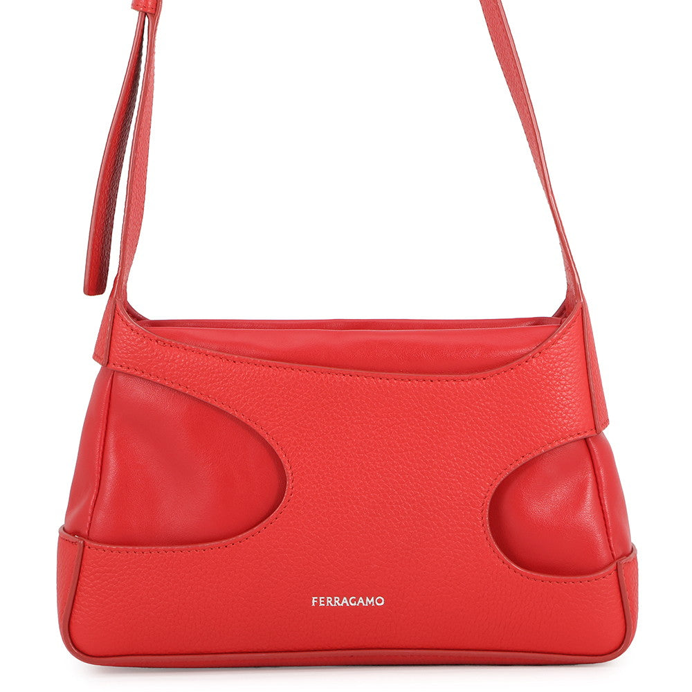 Ferragamo Cut-out Shoulder Bag Red214956 Leather