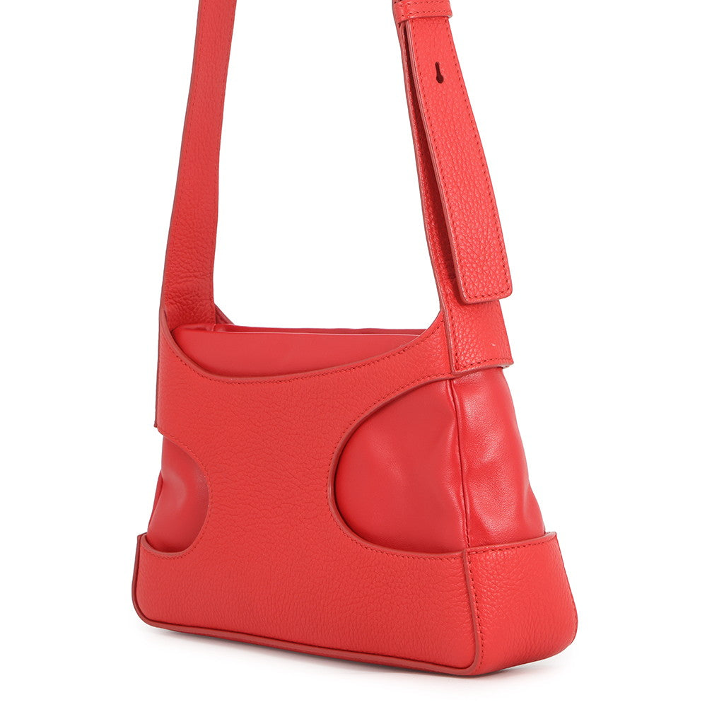 Ferragamo Cut-out Shoulder Bag Red214956 Leather