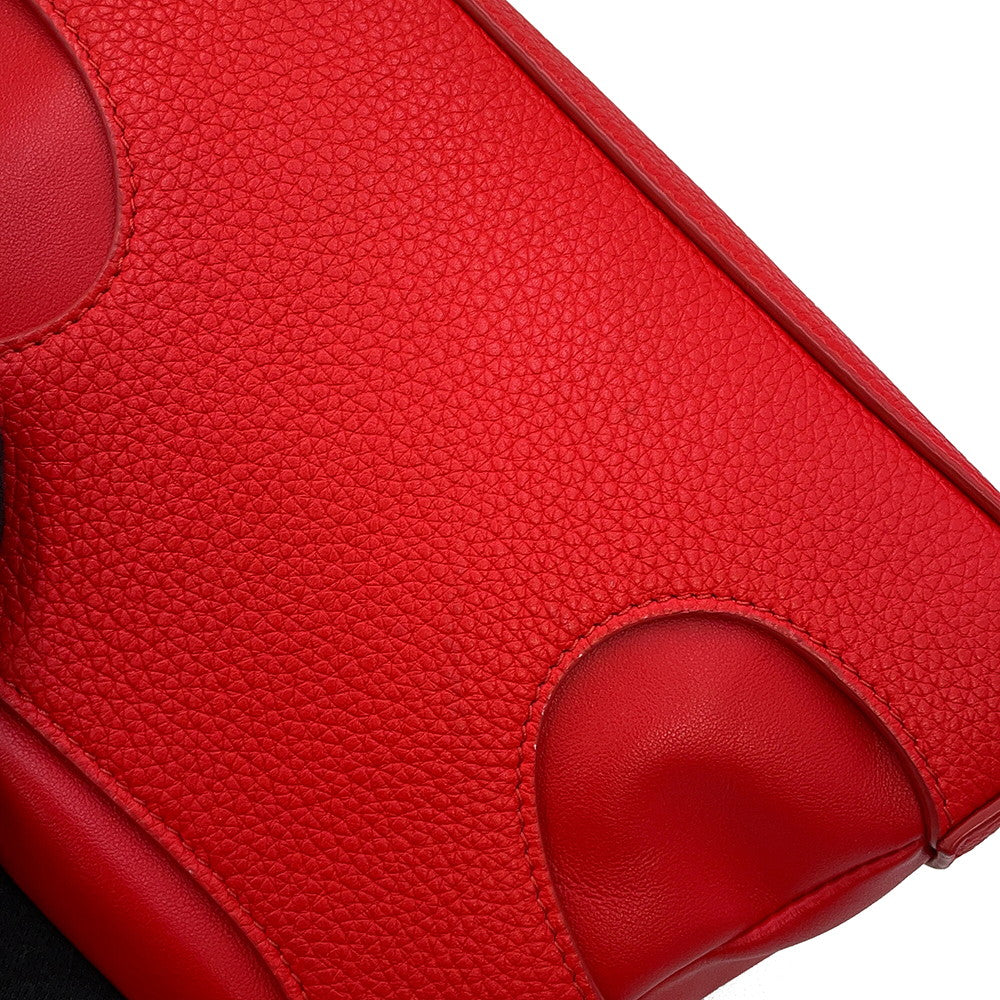 Ferragamo Cut-out Shoulder Bag Red214956 Leather