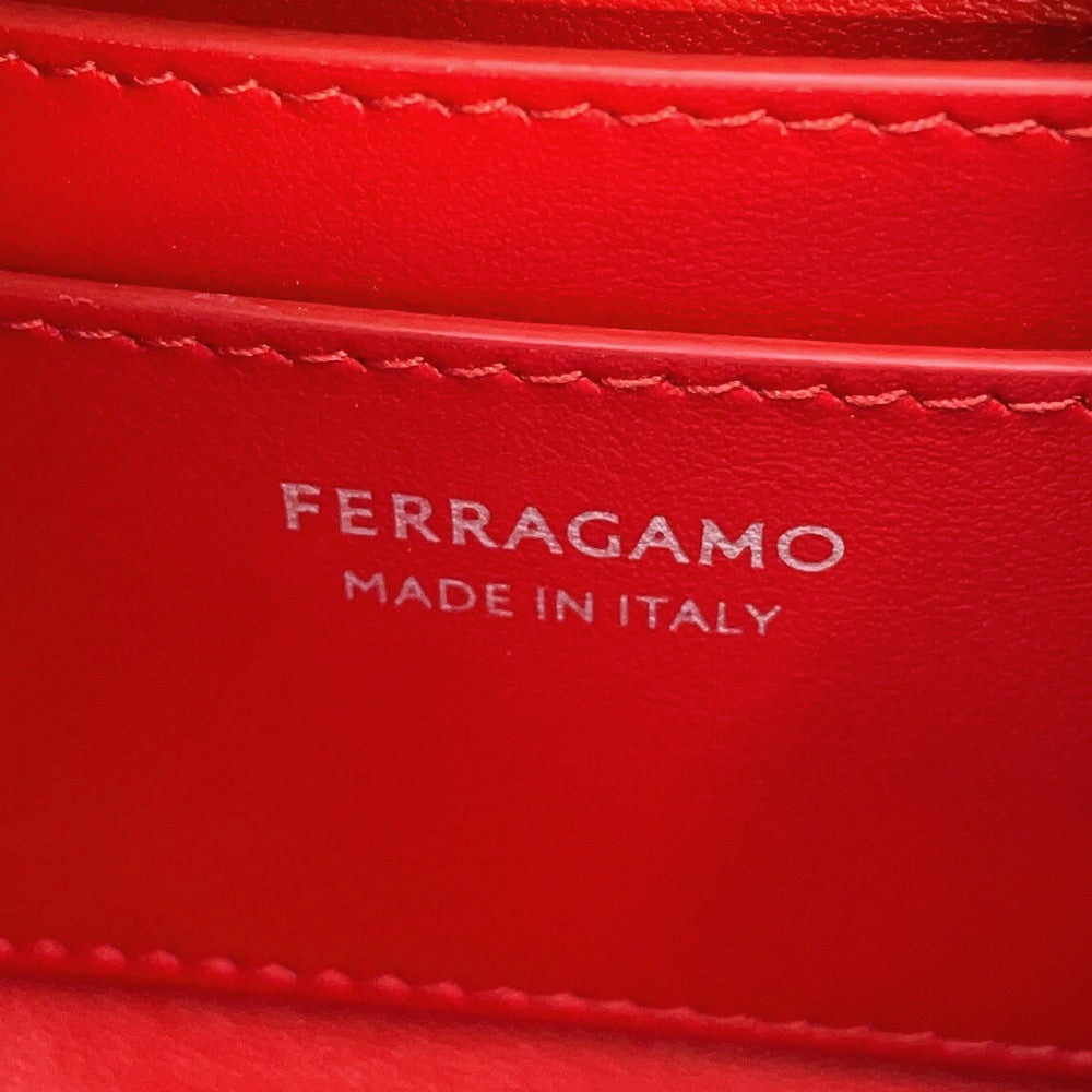 Ferragamo Cut-out Shoulder Bag Red214956 Leather