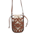 LOEWE Anagram Cutout Shoulder Bag BrownC922Y62X07 Leather Canvas