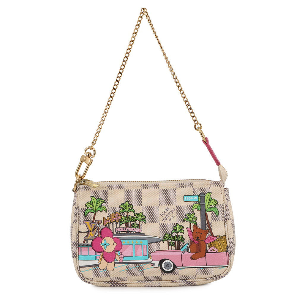 LOUIS VUITTON Pochette Accessoires PinkN60487 Damier Azur Vivienne