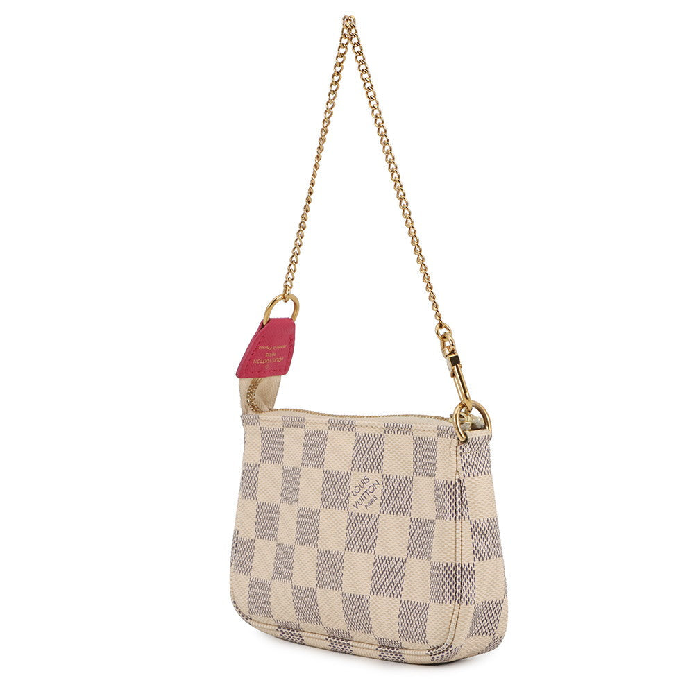 LOUIS VUITTON Pochette Accessoires PinkN60487 Damier Azur Vivienne