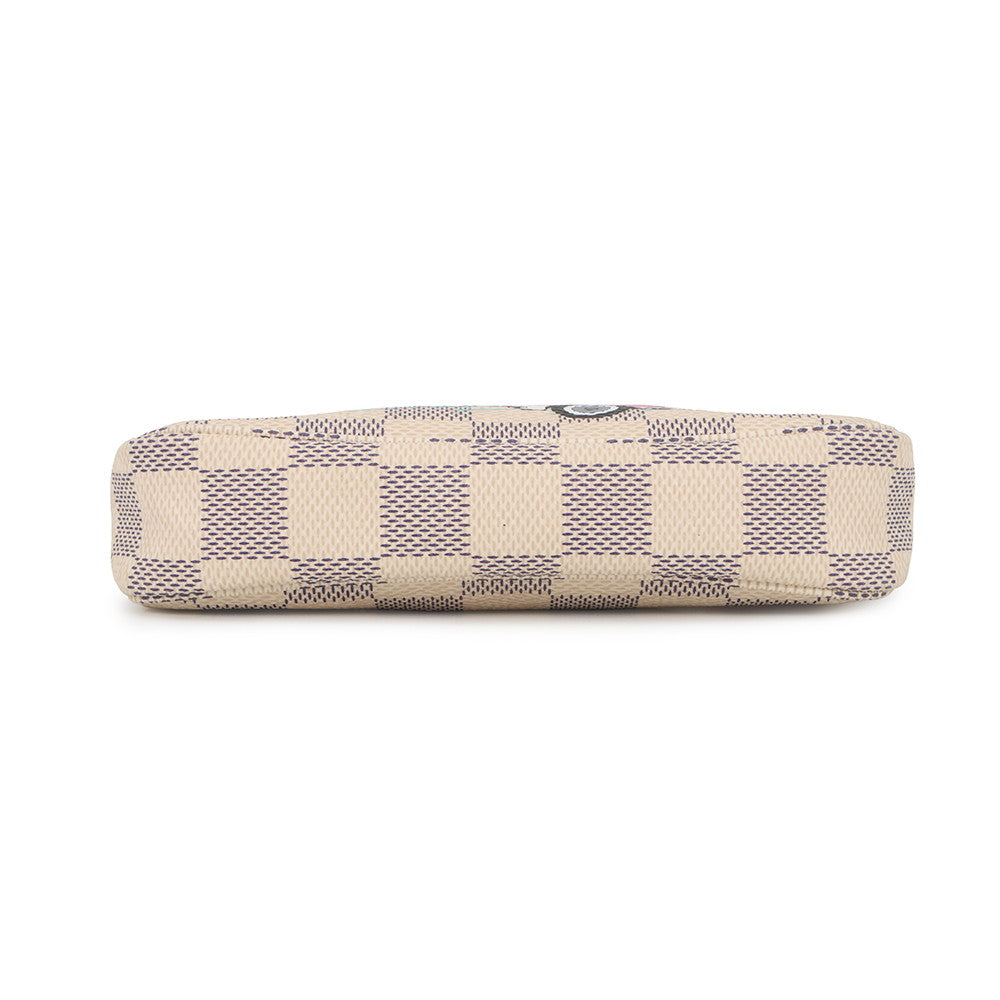 LOUIS VUITTON Pochette Accessoires PinkN60487 Damier Azur Vivienne
