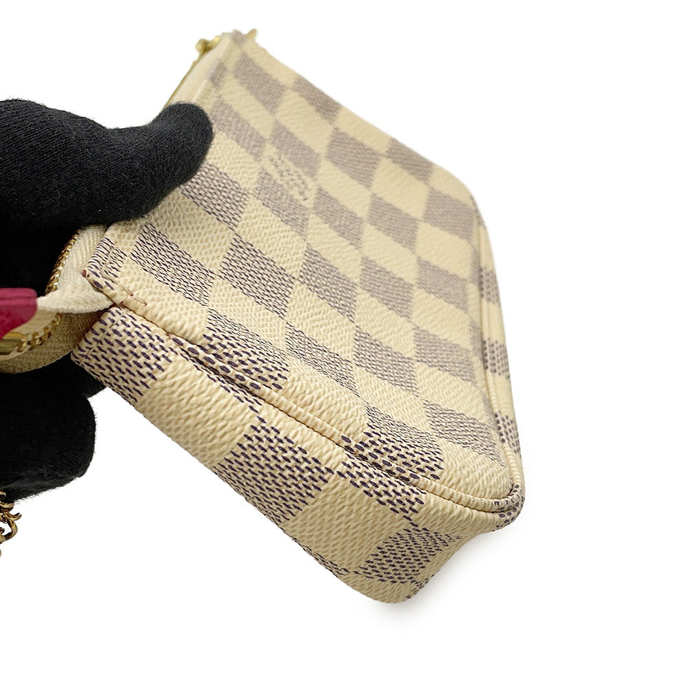 LOUIS VUITTON Pochette Accessoires PinkN60487 Damier Azur Vivienne