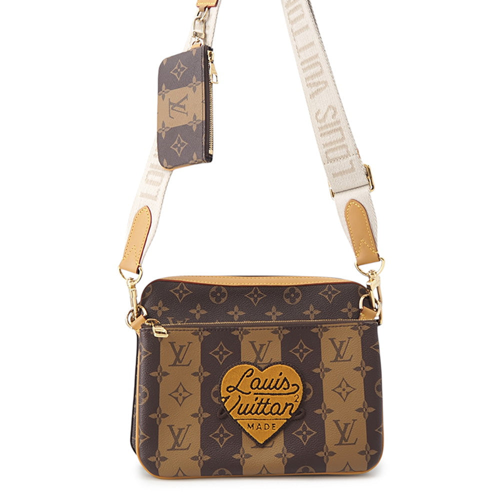 LOUIS VUITTON Trio Messenger BrownM45965 Monogram Stripe LV Squared