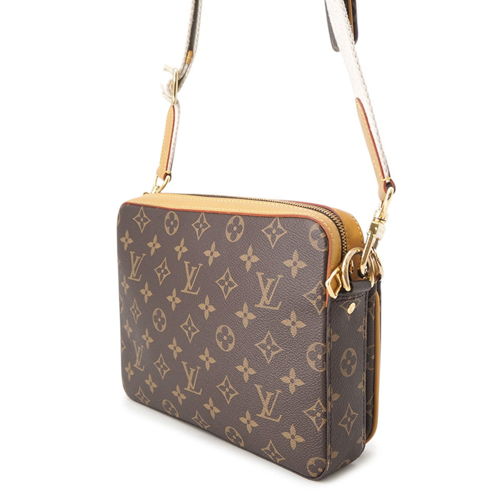 LOUIS VUITTON Trio Messenger BrownM45965 Monogram Stripe LV Squared