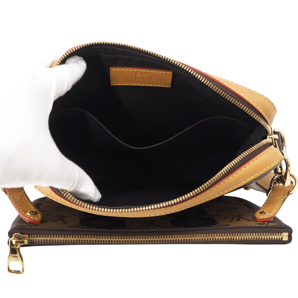 LOUIS VUITTON Trio Messenger BrownM45965 Monogram Stripe LV Squared